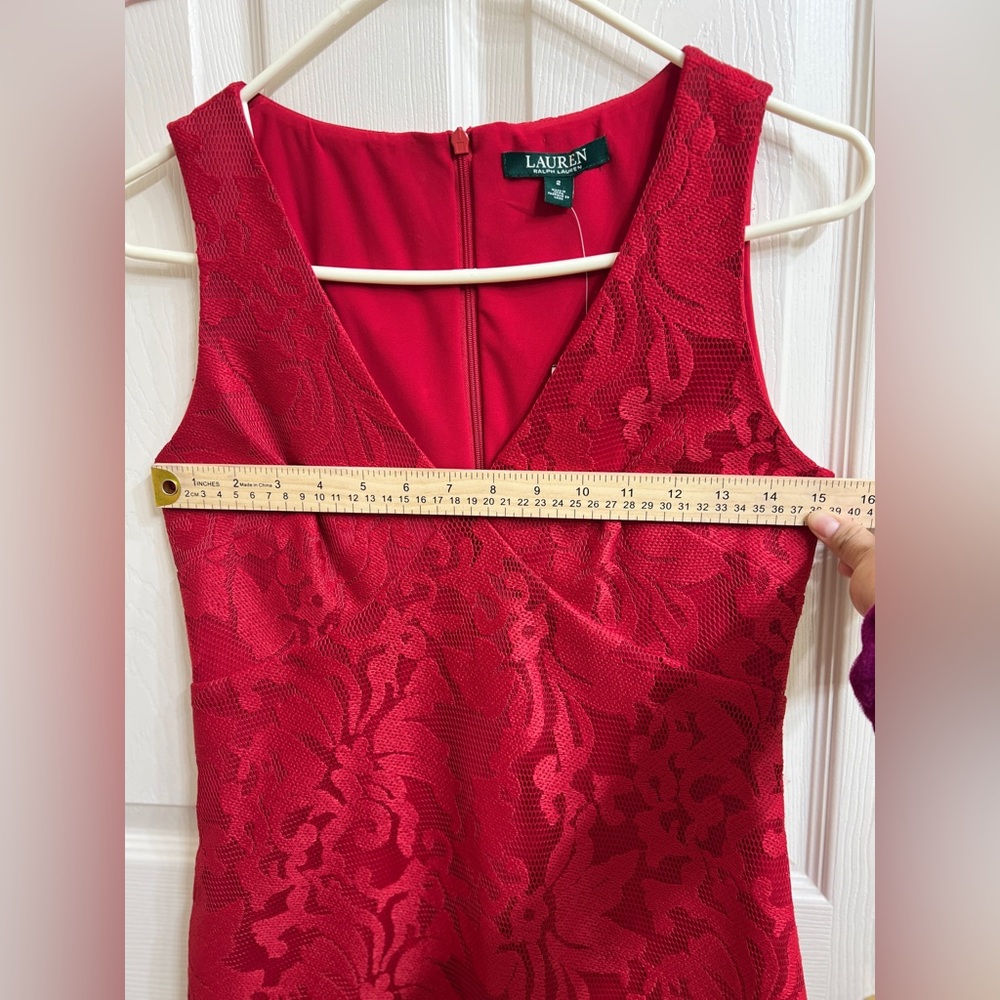 Lauren Ralph Lauren Red Lace Maxi Dress - Picture 9 of 11